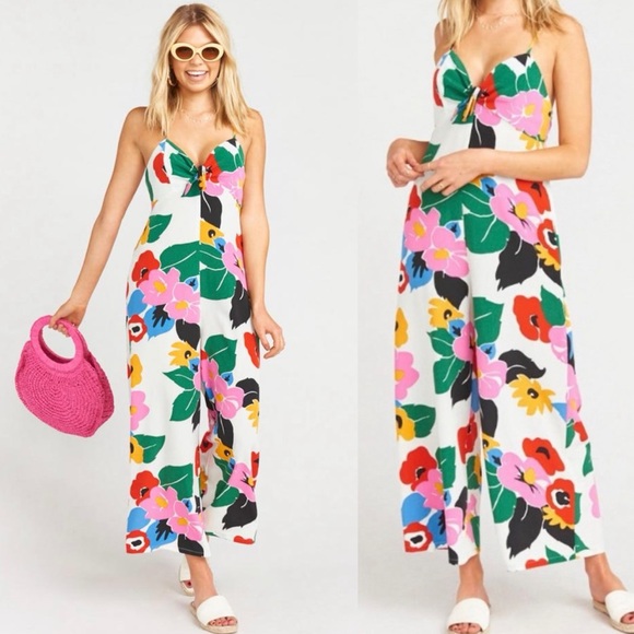 Show Me Your MuMu Pants - Show Me Your Mumu Floral Tie Front Jumpsuit XS